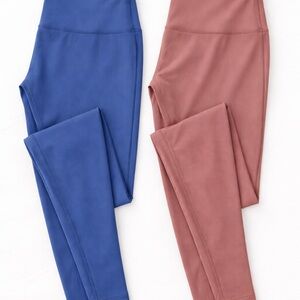 Ribbed Blue and neutral Leggings Set